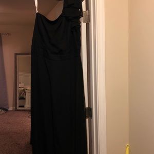 One shoulder Chiffon black jumpsuit